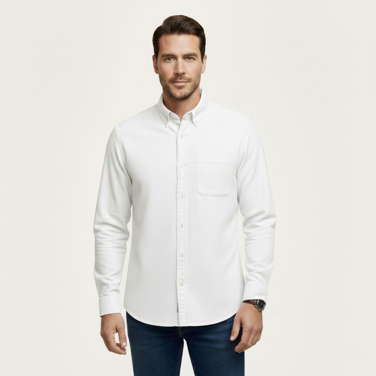 Men's Casual Denim Shirt Blue