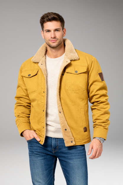 Men's Sherpa Jacket Button Closure