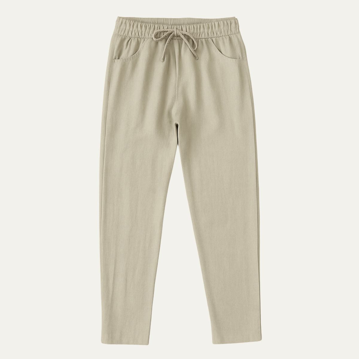 Men's Linen Jogger Pants Lightweight Beige - Fashinoza