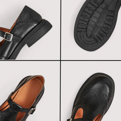 Women's Mary Jane Shoes Decorative Brogue Detailing