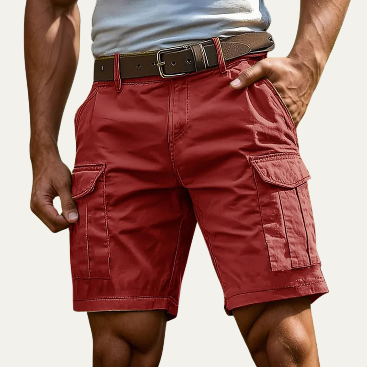 Men's Summer Utility Shorts Cotton With Pockets