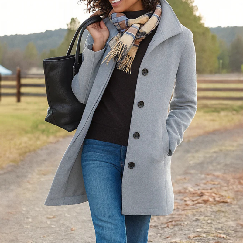 Women's Mid-Length Single-Breasted Coat