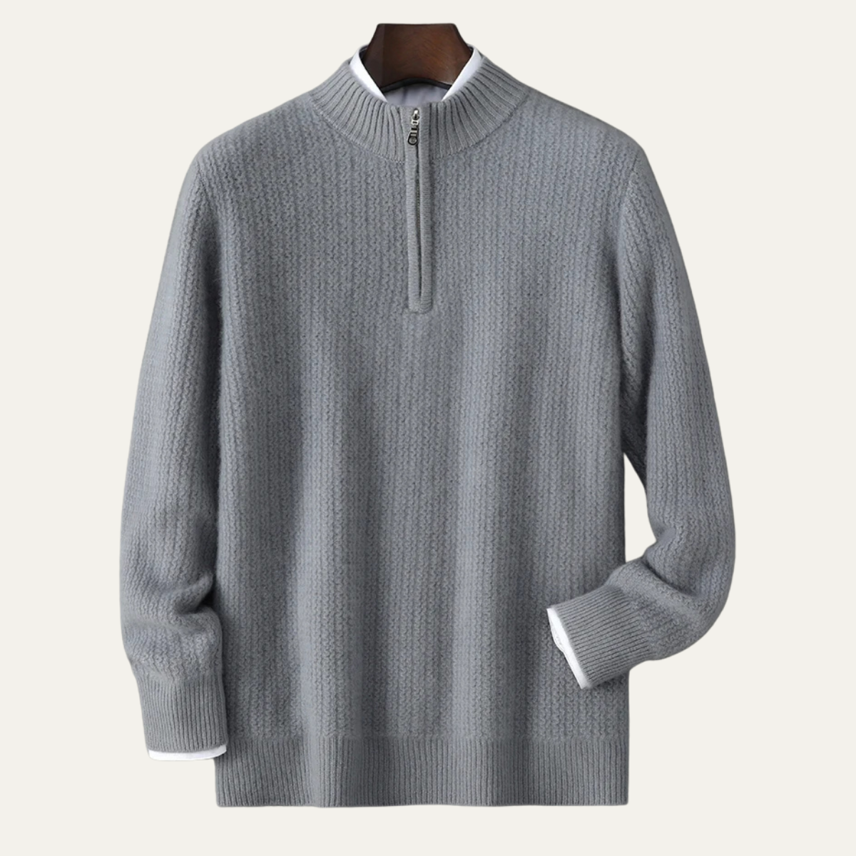 Valladolid Men's Knit Sweater Quarter Zip High Collar