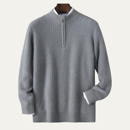 Valladolid Men's Knit Sweater Quarter Zip High Collar