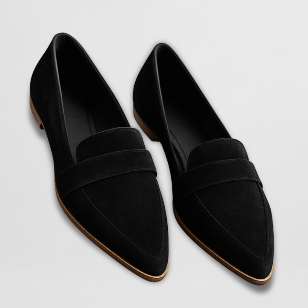 Orthopedic Women's Suede Loafers Pointed Toe Comfort Slip-On Walking Flat Shoes