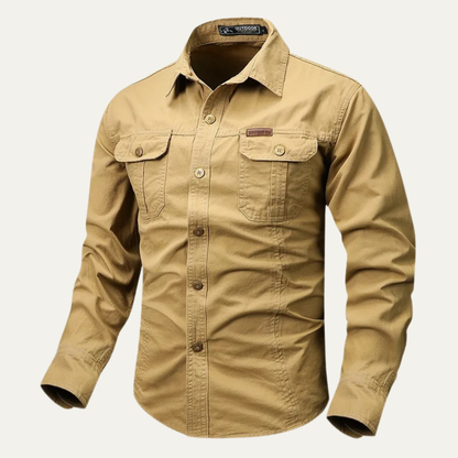 Men's Tactical Shirt Cotton with Multiple Pockets