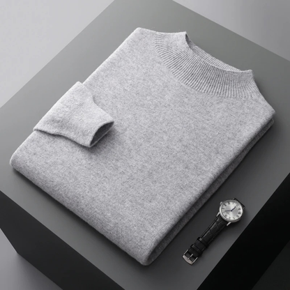 Men's Mock Neck Knit Sweater Plain