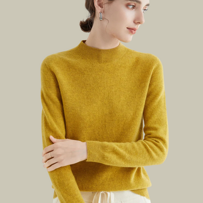 Emma | Women’s Blush Minimal Mock Neck Pullover