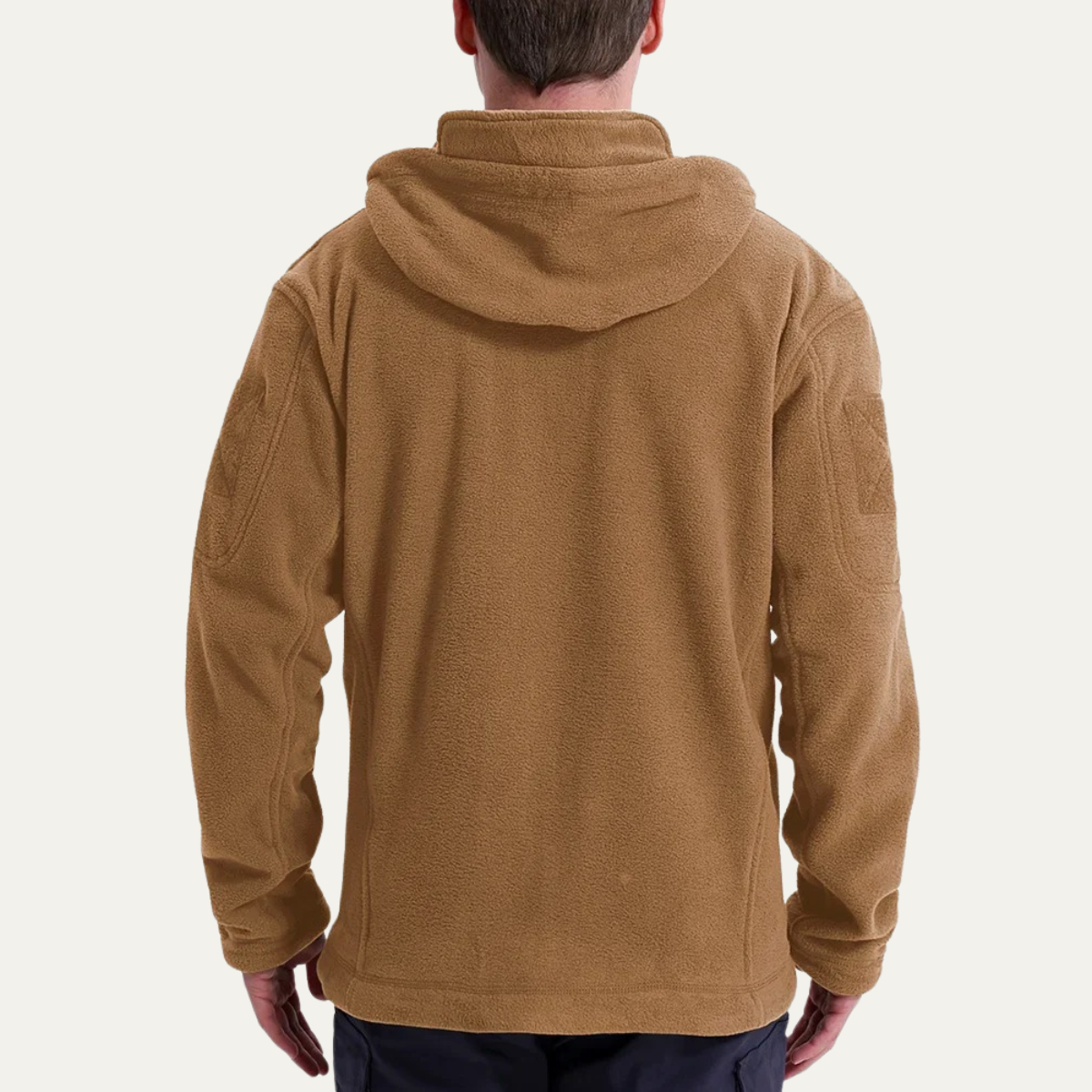 Men's Tactical Fleece Jacket With Hood And Pockets