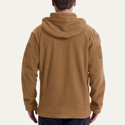 Men's Tactical Fleece Jacket With Hood And Pockets