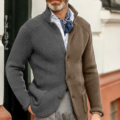 Men's Contrast Knit Cardigan