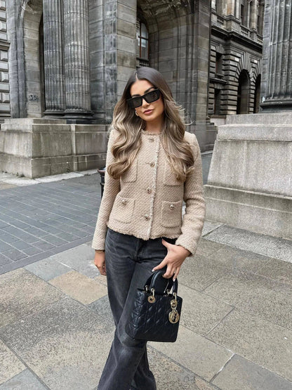 Brooklyn | Women Spring Textured Button Jacket