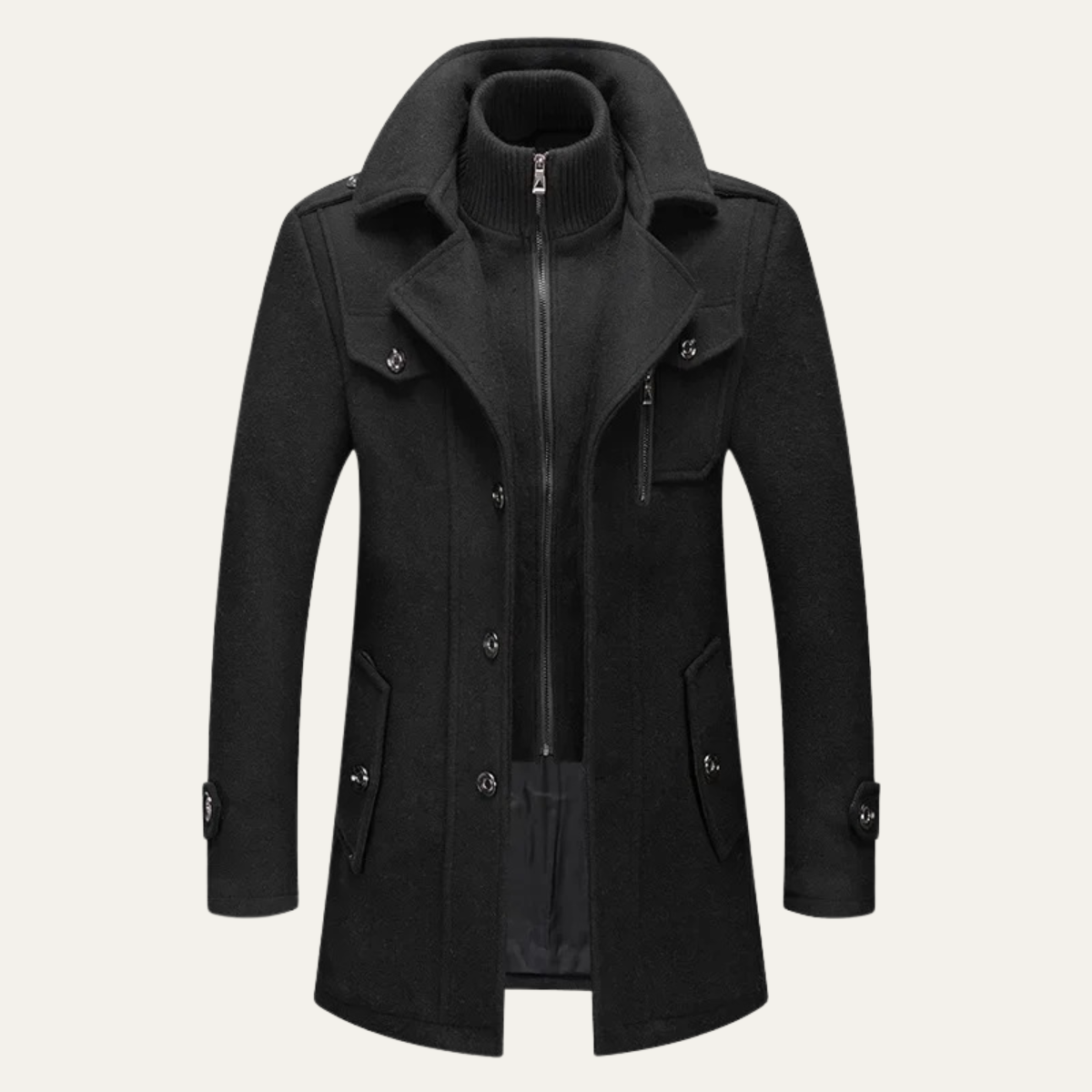 Men's Wool Blend Winter Coat - Fashinoza