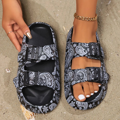 Estelle Women's Flat Sandals Adjustable Buckle