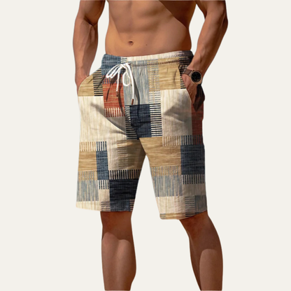 Men's Checked Summer Shorts Drawstring Casual