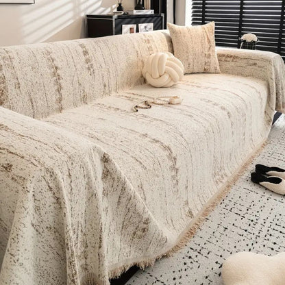 Elegant Sofa Cover Cream Color Stretchable