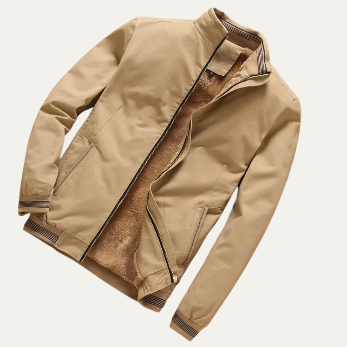 Men's Aviator Bomber Jacket Warm Fleece
