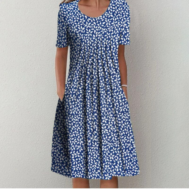 Women's Floral Casual Dress With Pockets
