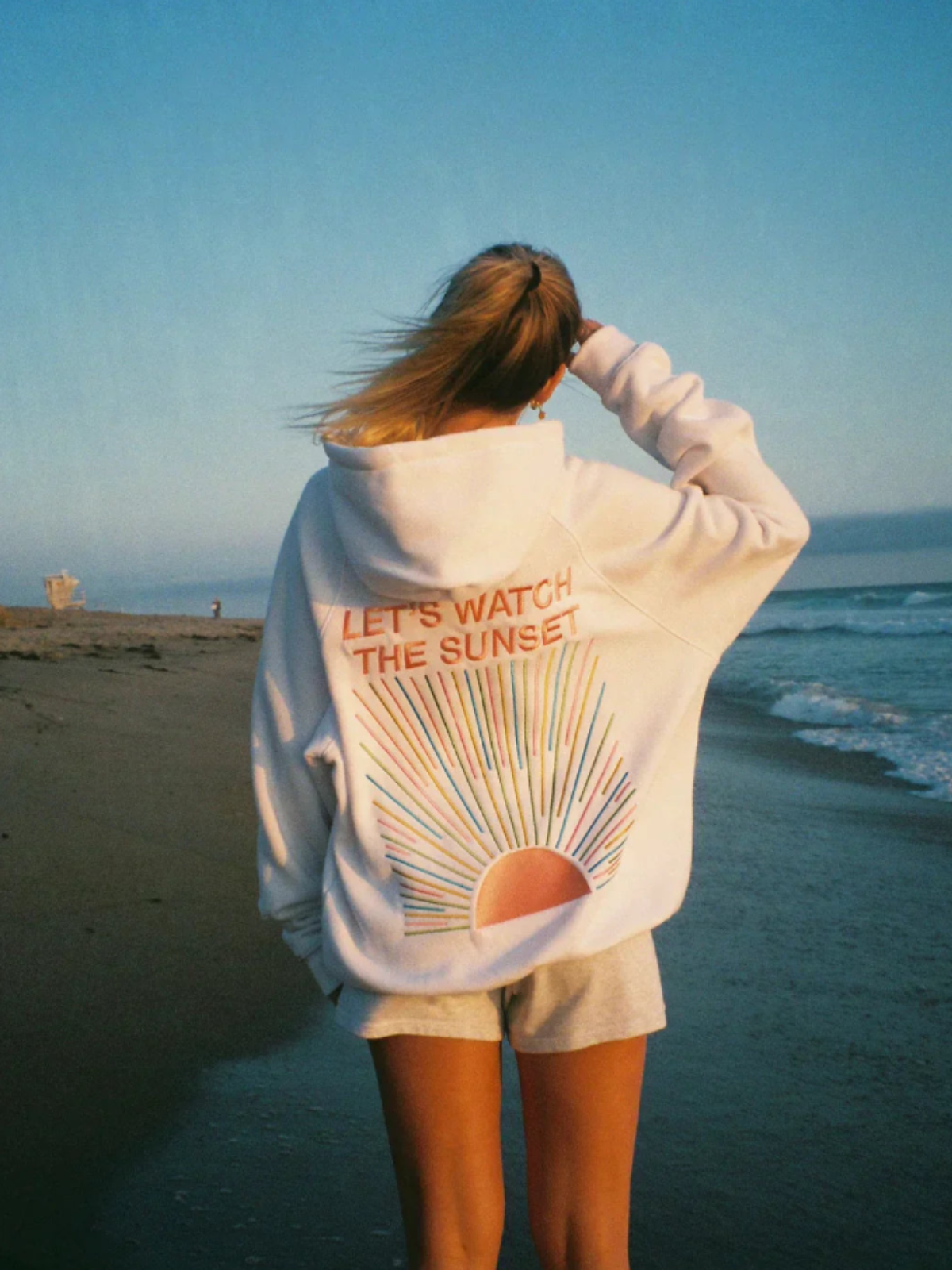 Women's Cozy Hoodie Sunset Colors Casual Outerwear