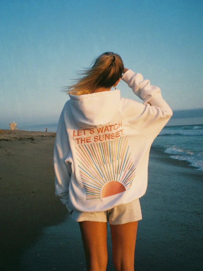 Women's Cozy Hoodie Sunset Colors Casual Outerwear