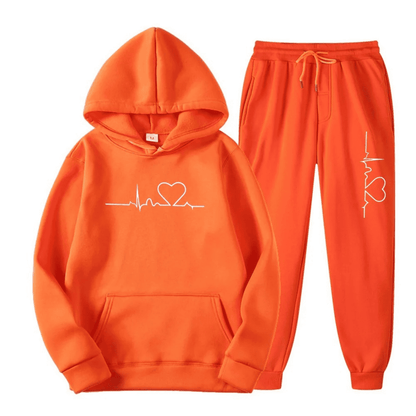 Savannah | Women’s Winter Heart Print Hoodie Set