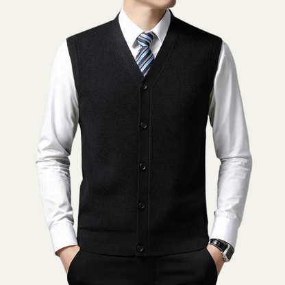 Men's Knit Waistcoat Smart Button Closure