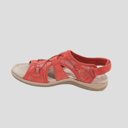 Women's Strappy Sandals Leather Brown