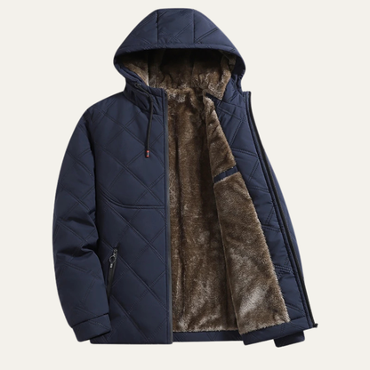 Men's Thick Fleece Lined Winter Hooded Coat - Fashinoza