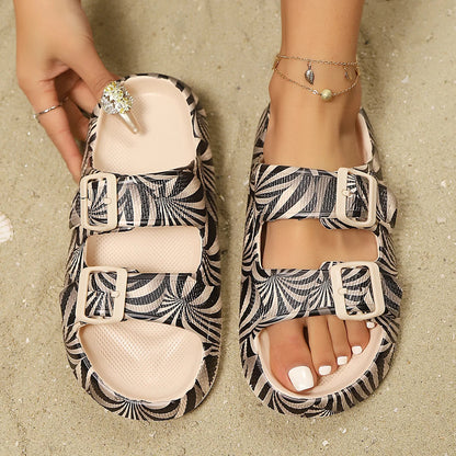 Estelle Women's Flat Sandals Adjustable Buckle