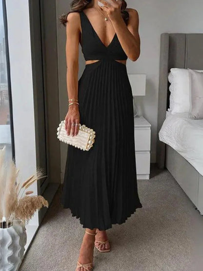 Women's Sleeveless Open Back Dress Elegant
