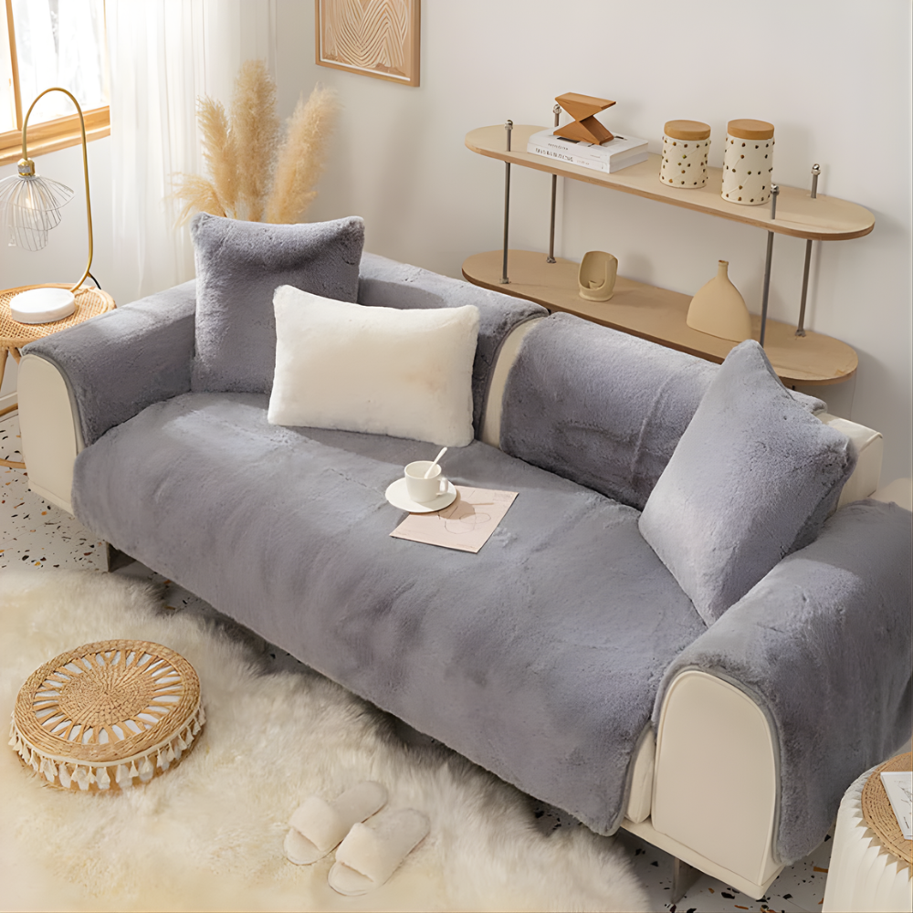 Faux Fur Sectional Sofa Slipcover