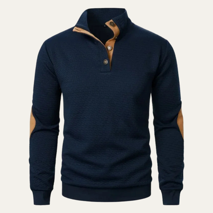Mens Polo Sweater Button Down Lapel Cotton