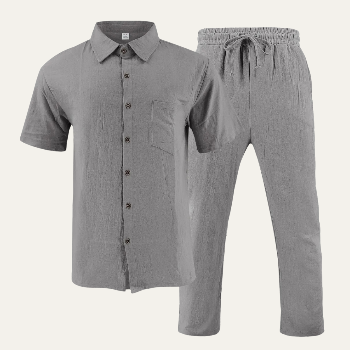 Men's Casual Two Piece Suit Lightweight Silver - Fashinoza