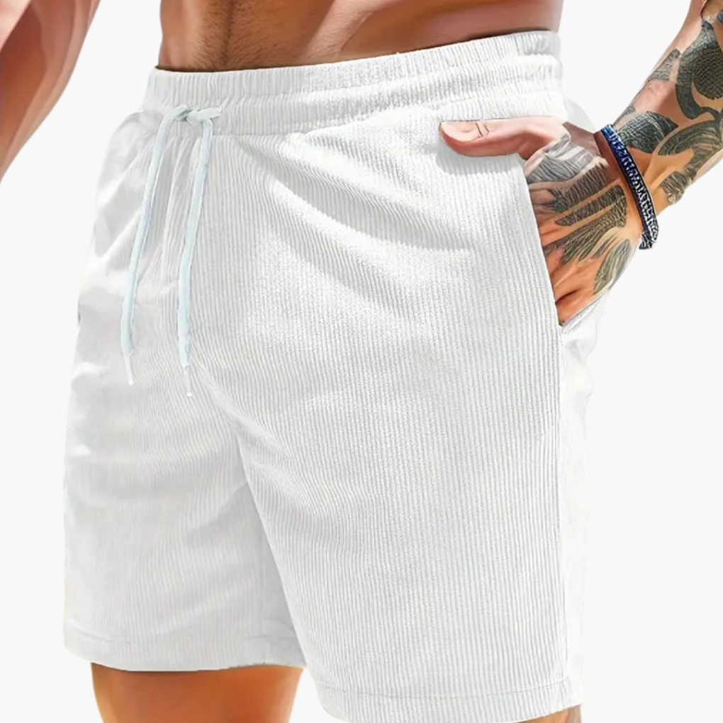 Men's Corduroy Shorts Casual Beige