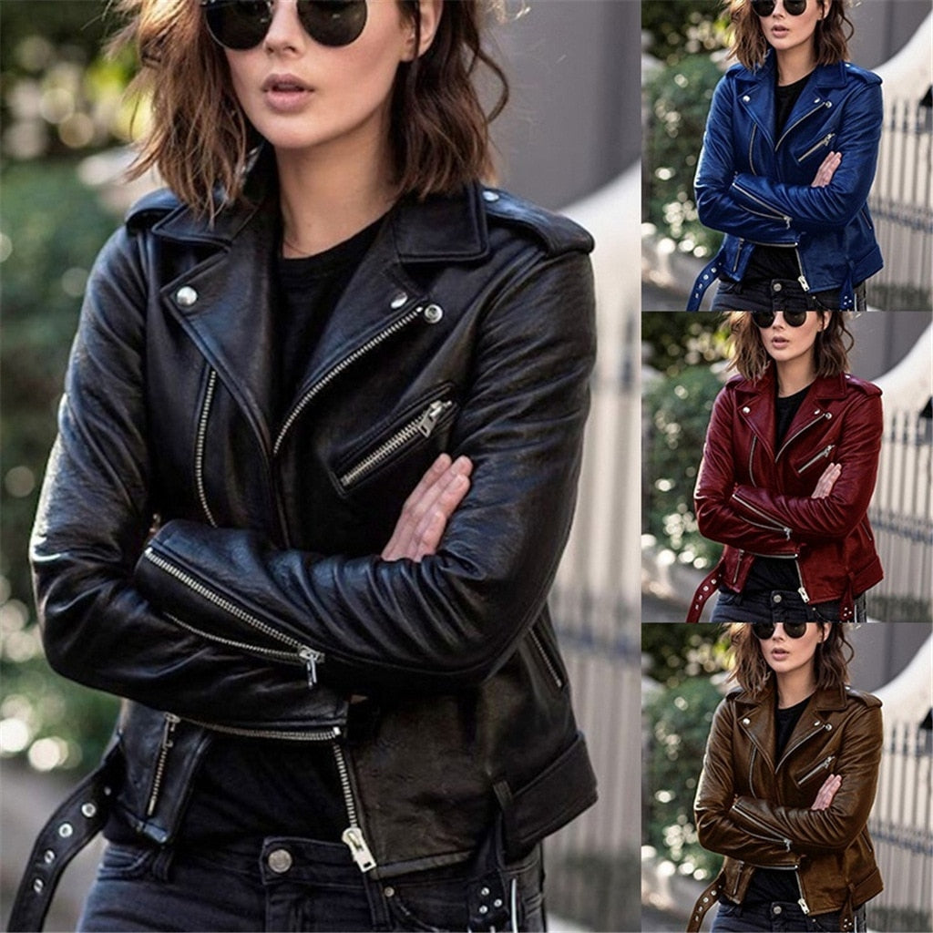 Leather Jacket Vibrant Colors - Fashinoza