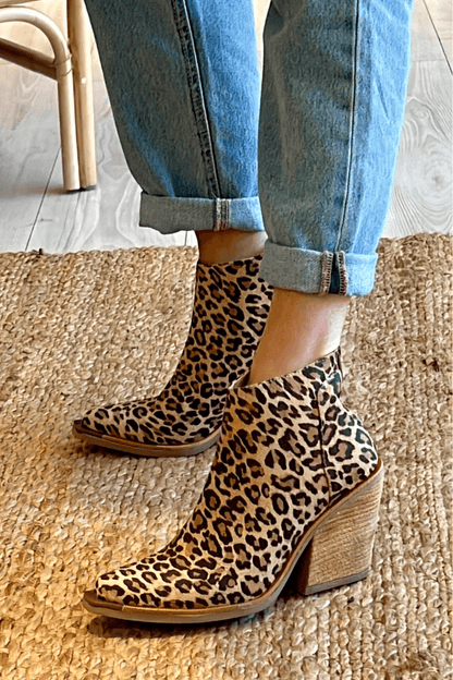 Women's Patterned Ankle Boots Block Heel