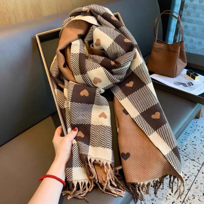 Comfy Plaid Tassel Scarf Soft Warm Double Sided