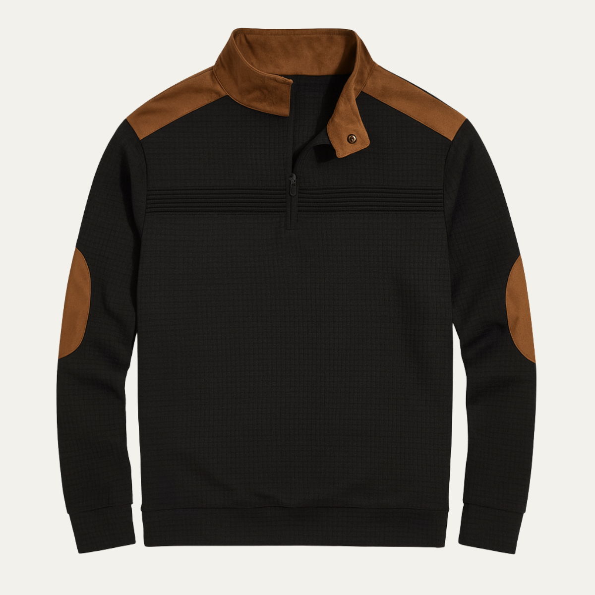 Men's Retro Half Zip Sweater Contrast Collar - Fashinoza