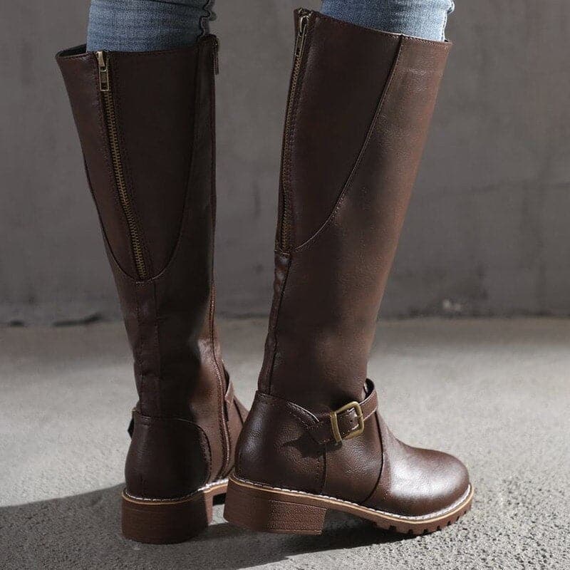 Claire | Classic Buckle Knee-High Boots for Women