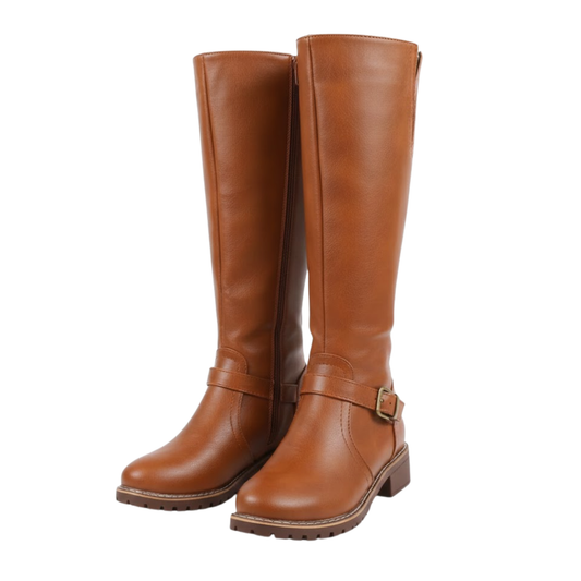 Women's Riding Boots Round Toe Chunky Heel Over-the-Knee High Boots