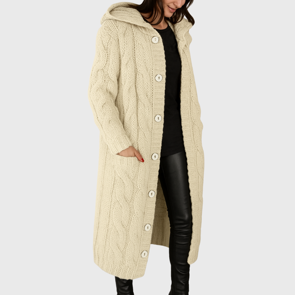 Women's Knitted Button Front Coat