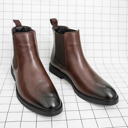 Men's Chelsea Ankle Boots Pointed Toe Black