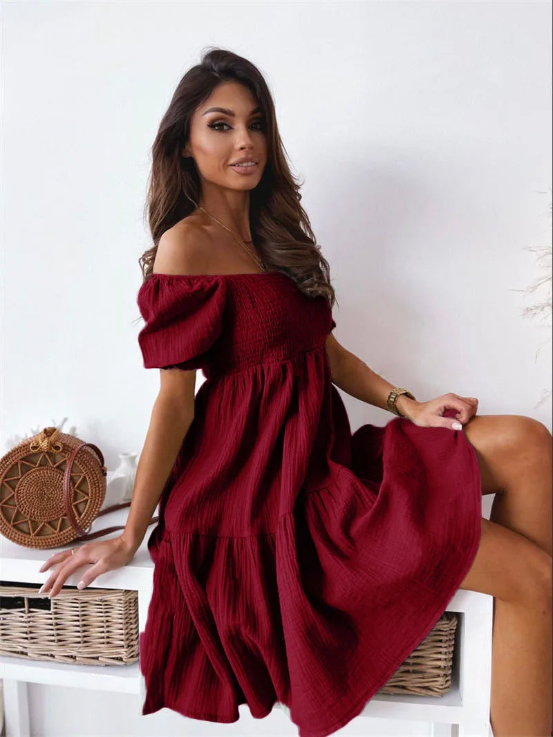 Women's One Shoulder Mini Dress Summer