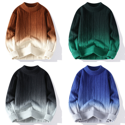 Men’s Gradient Knit Sweater – Soft Casual Pullover