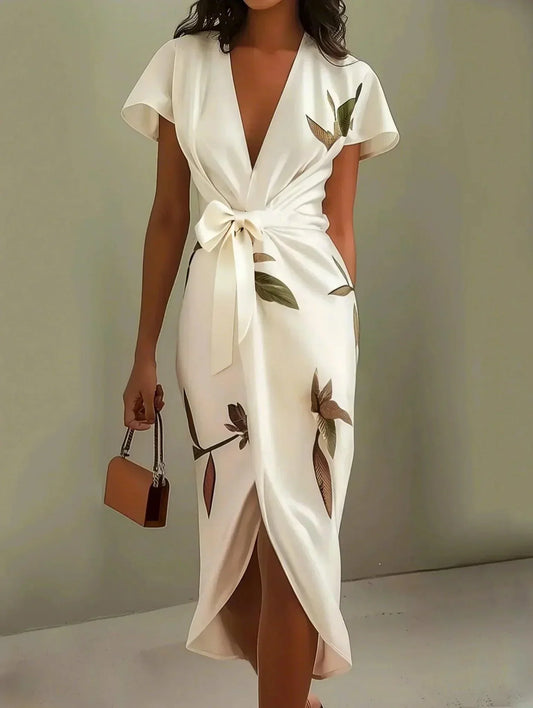 Women's Fit And Flare Dress Defined Waistline - Fashinoza