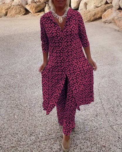 Women's Printed Two Piece Set Everyday Wear