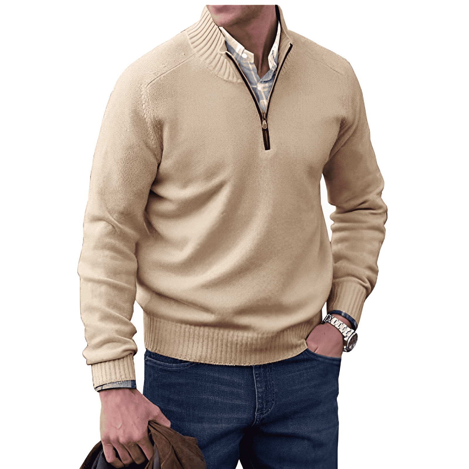 Benoit Women's Cashmere Sweater Autumn Zipper - 
Fashinoza