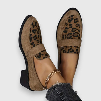 Women’s Leopard Block Heel Loafers
