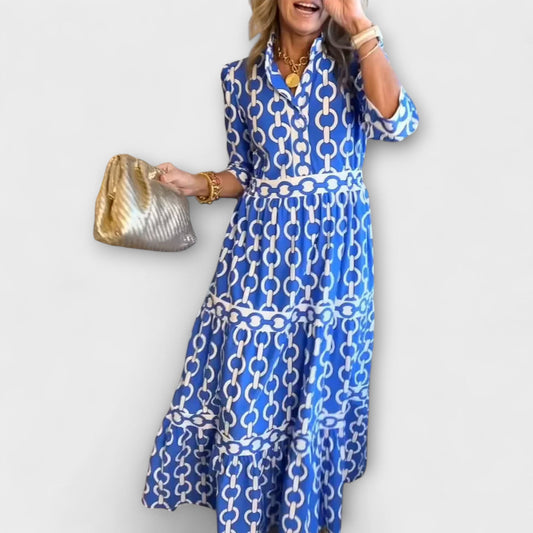 Wendy Women's Chain Pattern Midi Dress - Fashinoza