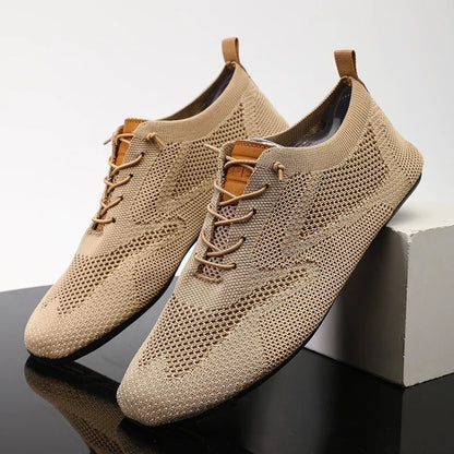 Men's Slip On Shoes Knit Low Lace Detail